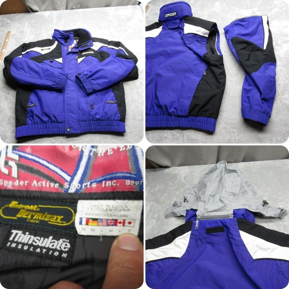 Spyder XTL Ski Jacket Men Large Blue‎ Waterproof Heavy 10k Zip Off Sleeves Snow - Picture 1 of 16